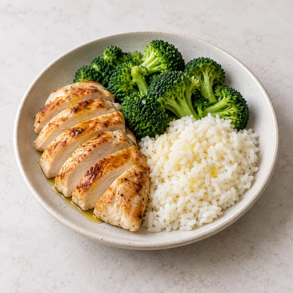 Chicken Broccoli Rice Plate