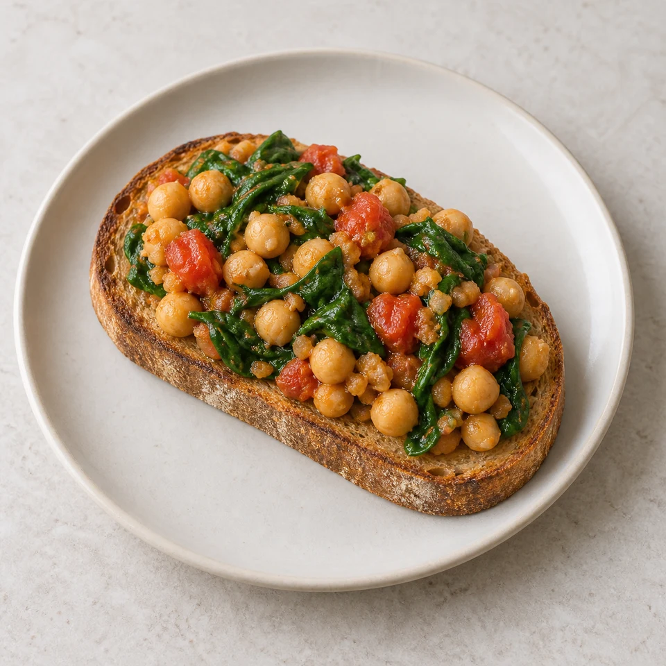 Chickpea Spinach Breakfast Toast