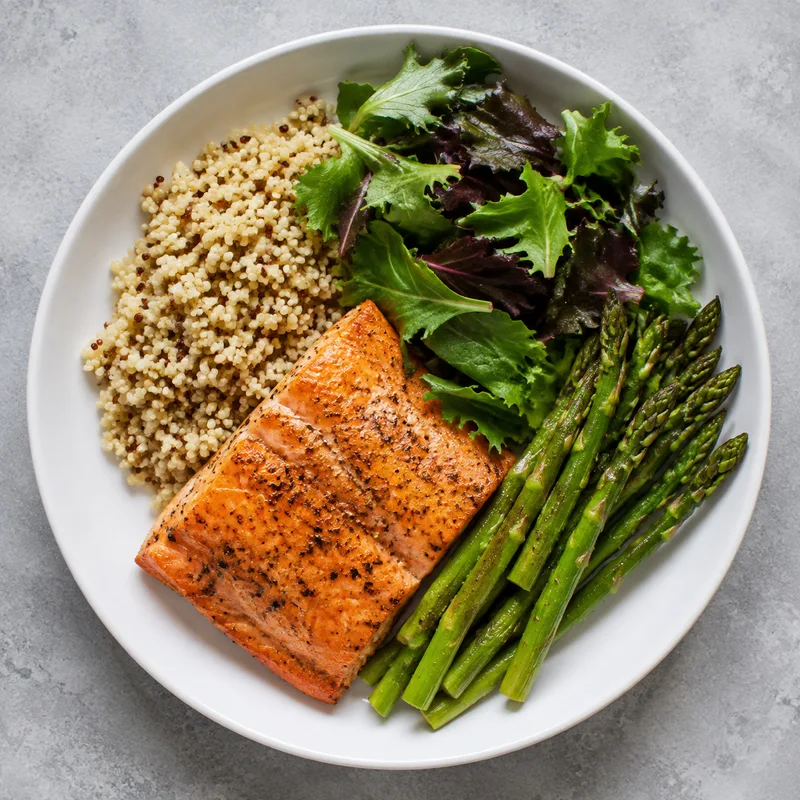 Salmon Quinoa Cut Plate · recipe illustration