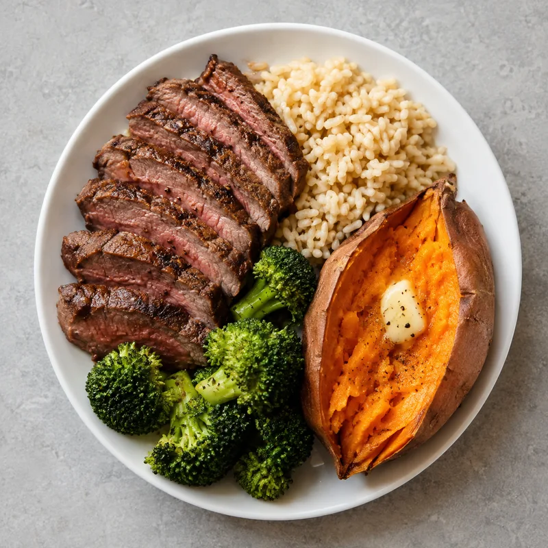 Steak Sweet Potato Mass Plate · recipe illustration